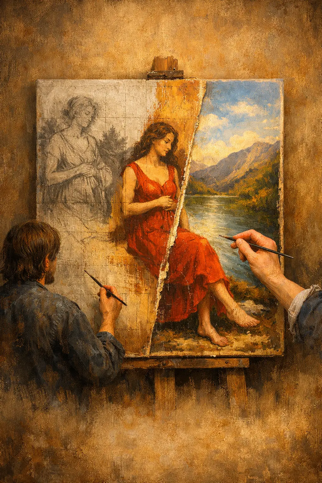 Hidden Life of the Canvas: From Underpainting to Final Stroke